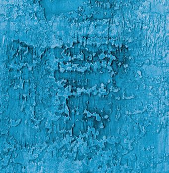 Blue and Grey Damaged Obsolete Cement Wall Background closeup