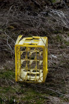 Pet pollution, picture of a plastic garbage, pollution concept