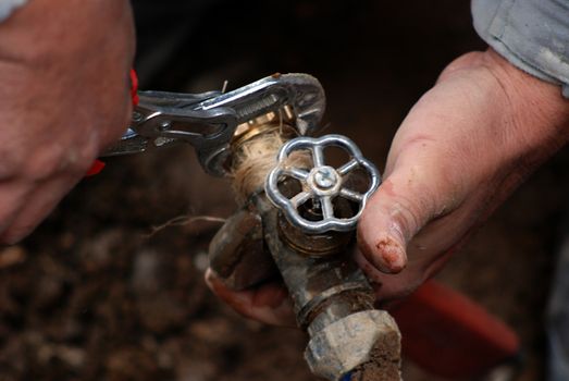 Instalation of a water in a house, picture, 