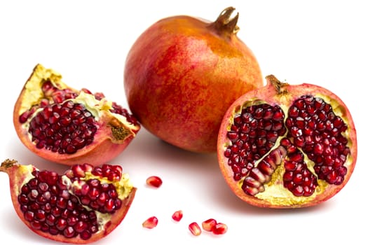 Pomegranate isolated on white background