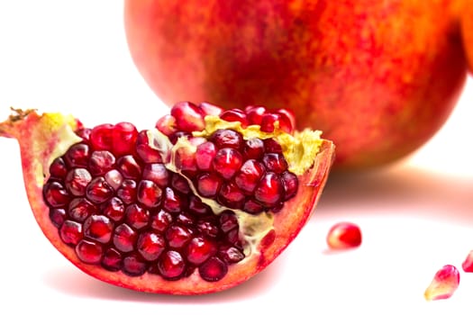 Pomegranate isolated on white background