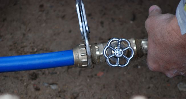 Instalation of a water in a house, picture, 