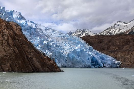 Part of the Gray Glacier in Torres del Paine National Park in southern Chile, South America.