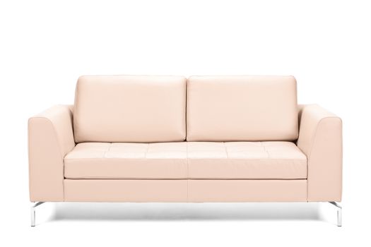 modern leather sofa isolated on white background