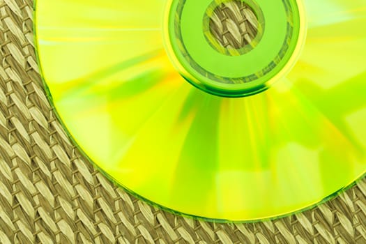 Half Green CD Placed on a Japanese Mat