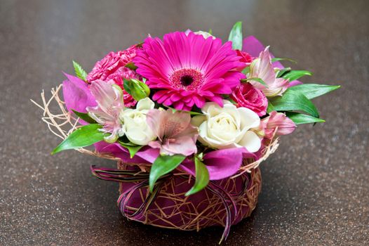 close up of beautiful wedding bouquet