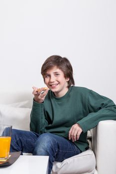 Boy eating a toast