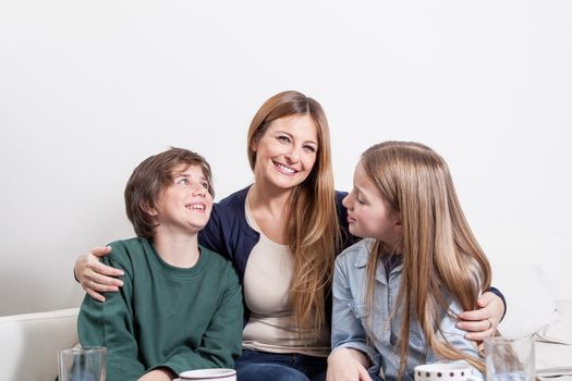 Woman having a good time with his childrens