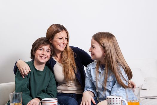 Woman having a good time with his childrens