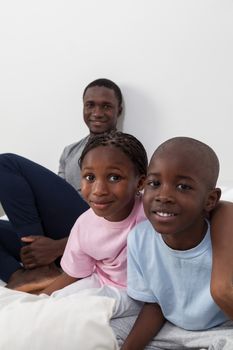 Family in the bed