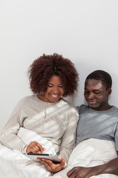 African couple using the computer