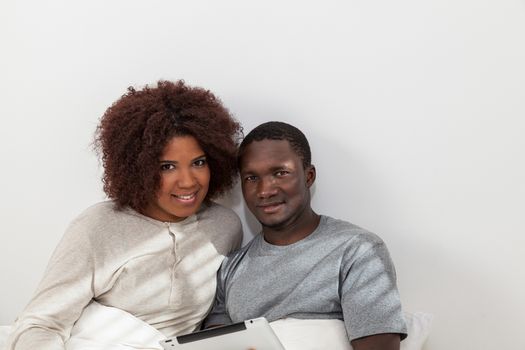 Black couple using the ipad