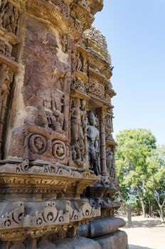 Vintage crafted designs on rocks at Sun Temple Modhera, Ahmedabad, India