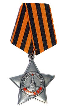 Order of Glory 3rd class USSR on a white background