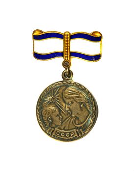 Medal of Motherhood 1st degree on a white background