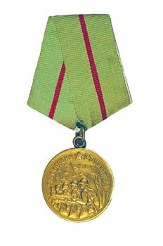 Medal "For the Defence of Stalingrad" on a white background