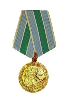 Medal "For Defence Soviet Transarctic" on a white background