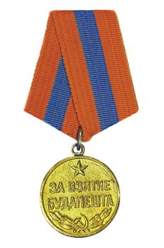 Medal "For the Capture of Budapest" on a white background