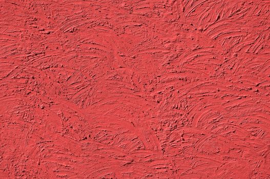 The texture of Light red walls painted large erratic strokes of pain                               