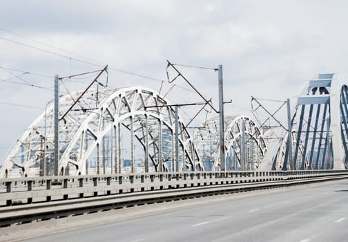 rail and road bridge can be used as background