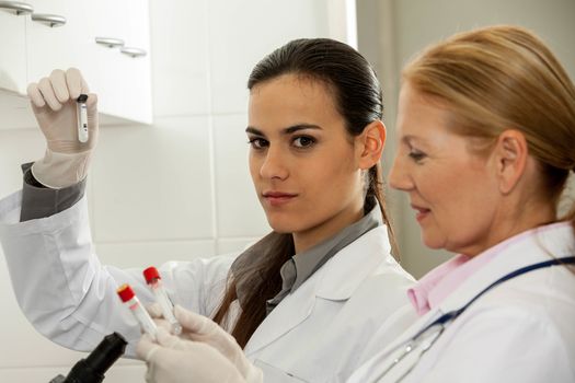 couple doing an experiment in the lab