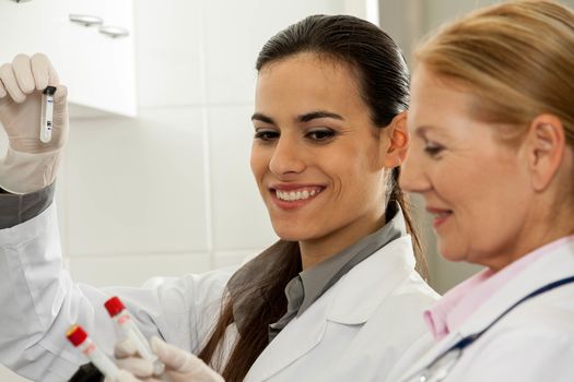 couple doing an experiment in the lab