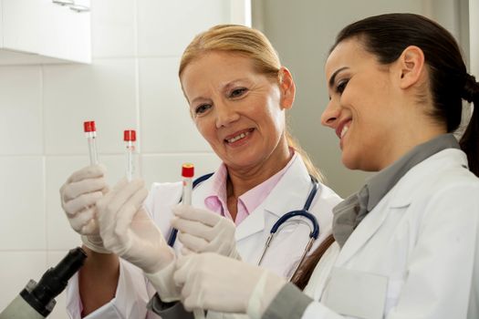 couple concentrated in a lab