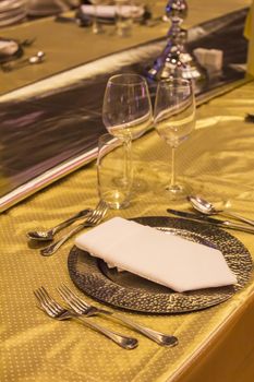 Table set for event party or wedding reception