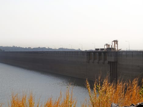 Khun Dan Prakan Chon Dam located in Nakhon Nayok, Thailand