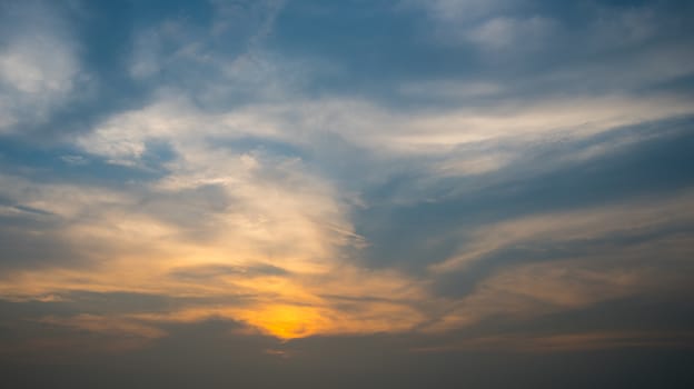 Nice sunset and cloud sky background, Thailand