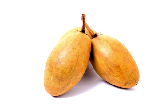 Fresh sapodillas isolated on white background