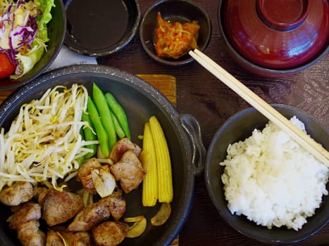 Beef steak with rice in Japanese style