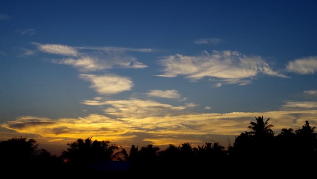 Sunset sky with cloud in sky