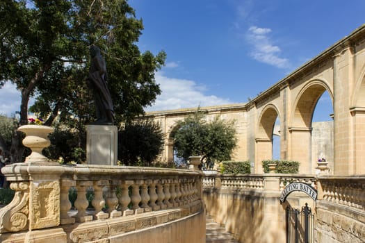 One of the most beautiful parks in Valletta, with a panoramic view from the bastion of St. Peter and Paul