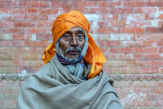 KATHMANDU, NEPAL - FEBRUARY 16, 2015: A sadhu in Pashupatinath for Maha Shivaratri which will be celebrated on February 17. Shivaratri is celebrated each year to honor Lord Shiva.