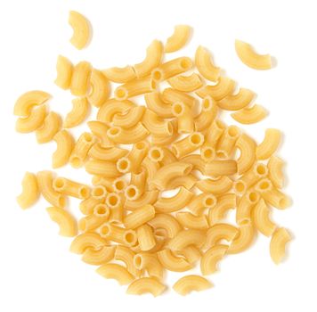 dried italian pasta on white background 