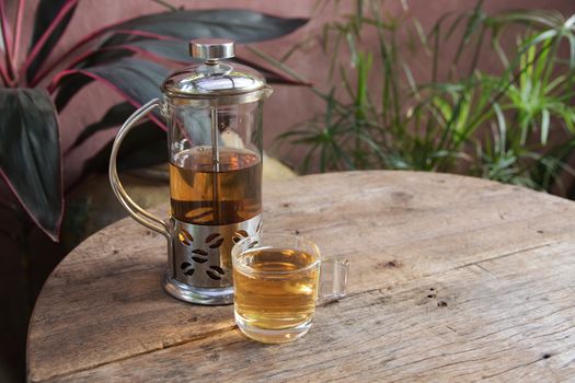 Afternoon Tea Relax on wooden background