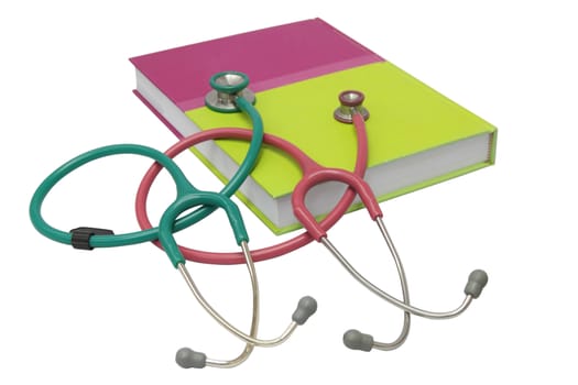 dable two side stethoscope on book