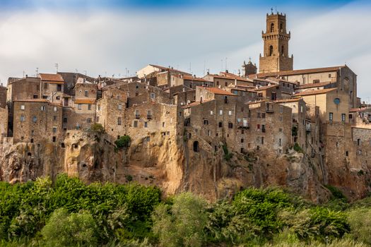 Panorama of the Pitigliano - city on clif in Italy