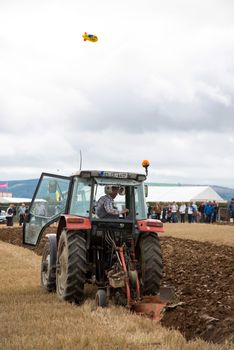 tractors competing in the irish national ploughing championships in ireland