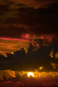 dark moody orange sunset sky in the wild atlantic way