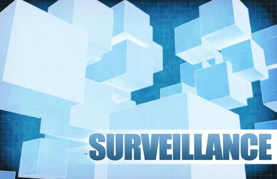 Surveillance on Futuristic Abstract for Presentation Slide