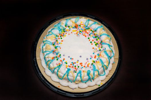 A pretty cake isolated on a dinner table