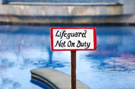 A life guard not on board sign board 