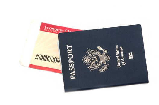 Passport and boarding pass sign of vacation and travel