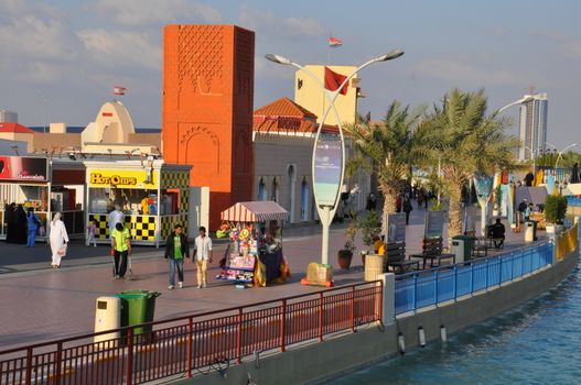 Global Village in Dubai, UAE. The Global Village is claimed to be the world's largest tourism, leisure and entertainment project.