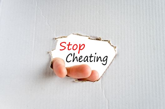 Stop Cheating Concept Isolated Over White Background