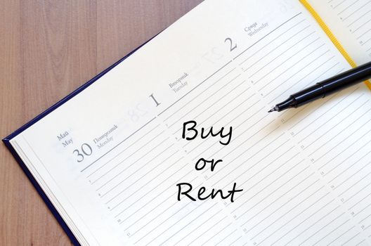 Buy or Rent Concept Notepad