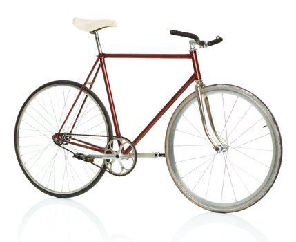 Stylish hipster bicycle isolated on white background