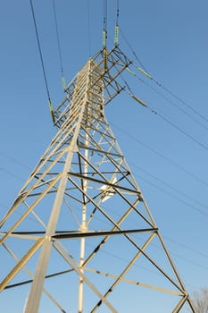 high voltage electric power lines on pylons